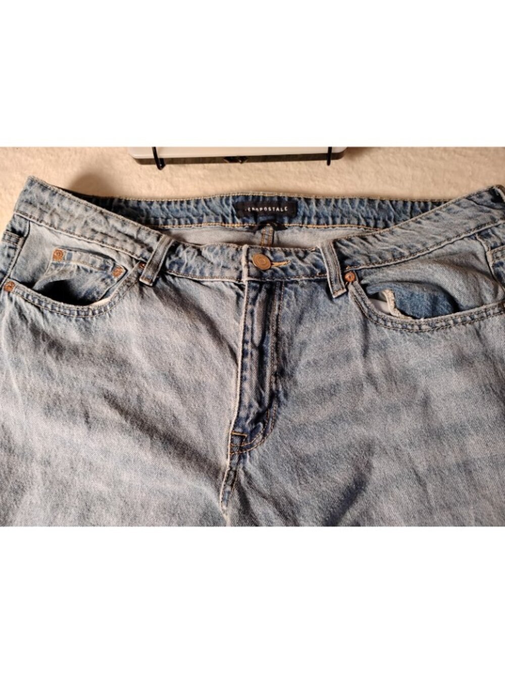 Aeropostale Womens Baggy Flare Jeans Retro Y2K 90s School 14 Short Medium Wash - Picture 3 of 11